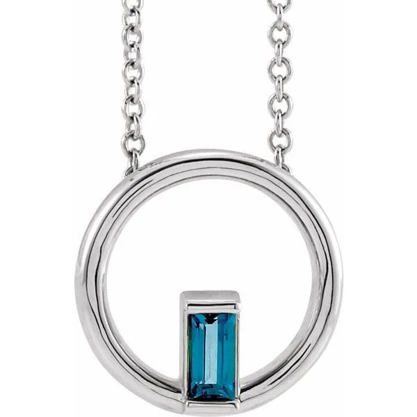 Straight Baguette Circle Necklace James & Williams Jewelers Berwyn, IL