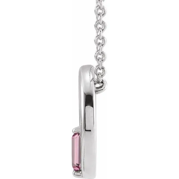 Straight Baguette Circle Necklace Image 2 Spath Jewelers Bartow, FL