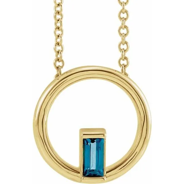 Straight Baguette Circle Necklace James & Williams Jewelers Berwyn, IL