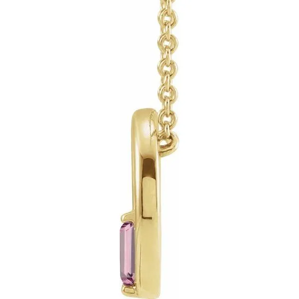 Straight Baguette Circle Necklace Image 3 Arlene's Fine Jewelry Vidalia, GA