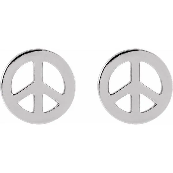 Tiny Peace Earrings Image 2 Studio D Jewelers Woodstock, IL