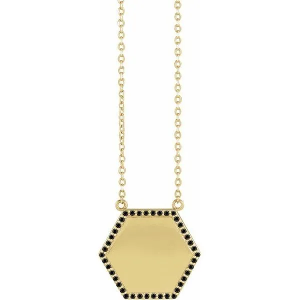 Engravable Hexagon Necklace Cherry Street Jewelers Tulsa, OK