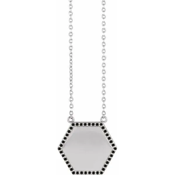 Engravable Hexagon Necklace Long Jewelers Chesapeake, VA