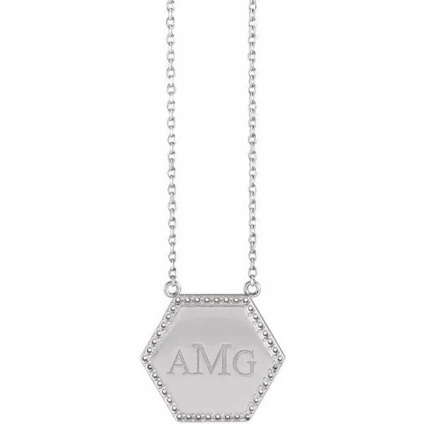 Engravable Hexagon Necklace Image 3 Boyd Jewelers Wesley Chapel, FL