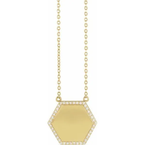 Engravable Hexagon Necklace Hopman Jewelers Elkhart, IN