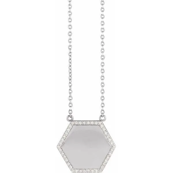 Engravable Hexagon Necklace Hopman Jewelers Elkhart, IN