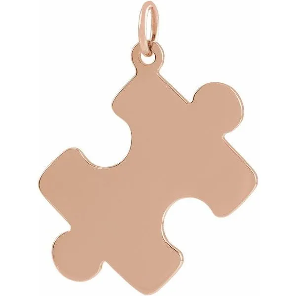 Engravable Puzzle Piece Pendant James & Williams Jewelers Berwyn, IL