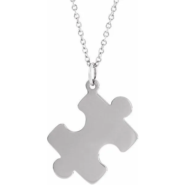 Engravable Puzzle Piece Necklace James & Williams Jewelers Berwyn, IL
