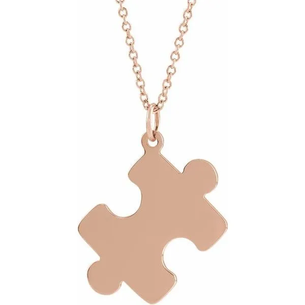 Engravable Puzzle Piece Necklace J. Meredith Jewelers Delafield, WI