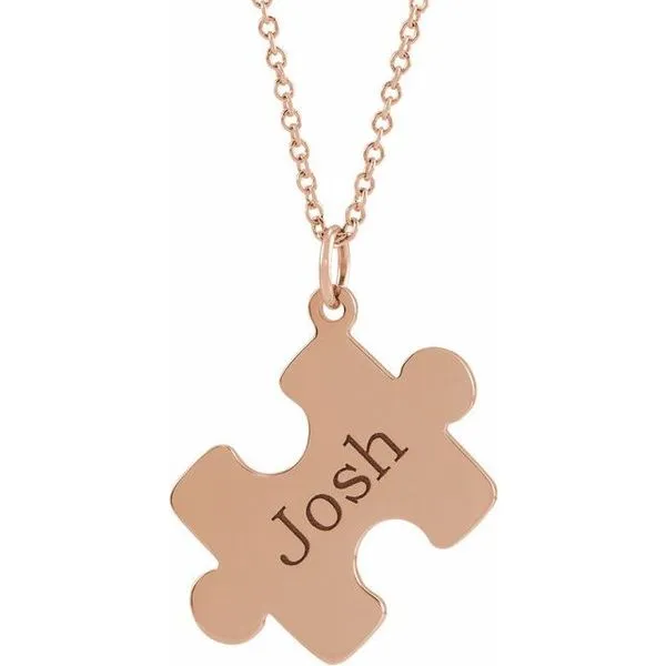 Engravable Puzzle Piece Necklace Image 3 Rasmussen Jewelers Spanish Fork, UT