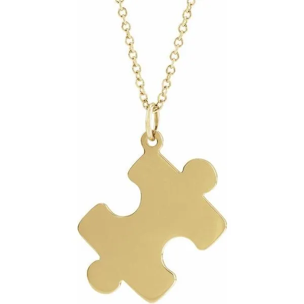 Engravable Puzzle Piece Necklace D'Errico Jewelry Scarsdale, NY