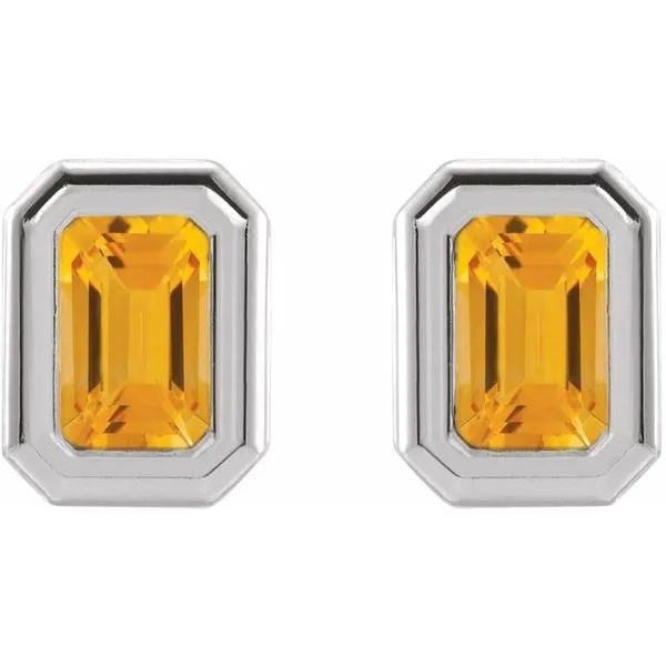 Emerald Solitaire Earrings Image 2 Hopman Jewelers Elkhart, IN