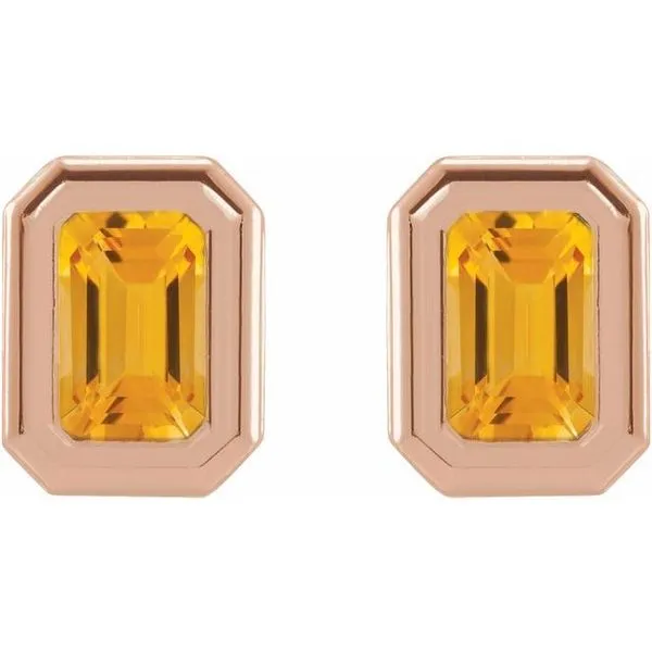 Emerald Solitaire Earrings Image 2 James & Williams Jewelers Berwyn, IL