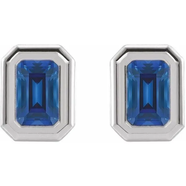 Emerald Solitaire Earrings Image 2 Spath Jewelers Bartow, FL