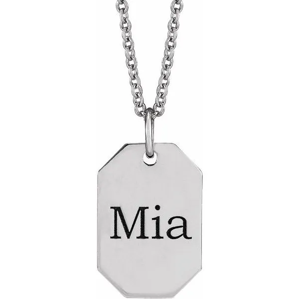 Engravable Dog Tag Necklace Image 3 J. Meredith Jewelers Delafield, WI