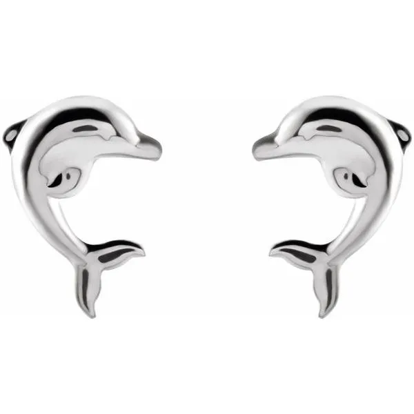 Dolphin Earrings Image 2 James & Williams Jewelers Berwyn, IL