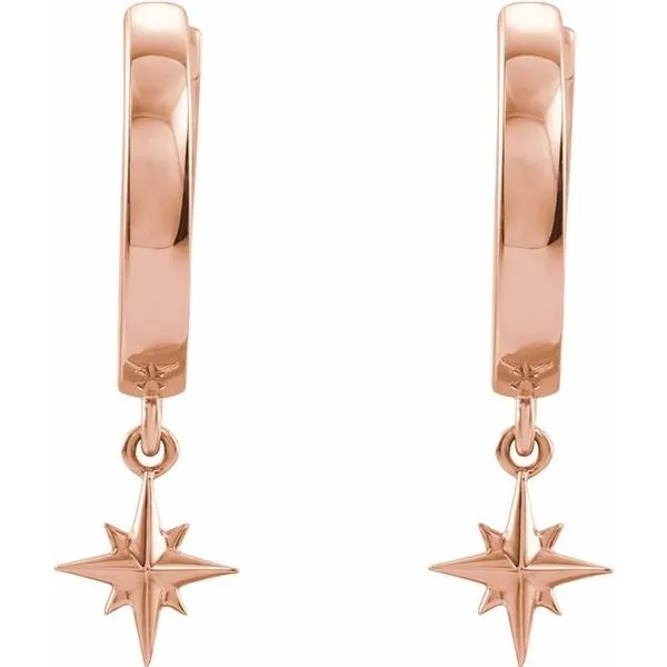 Star Hoop Earrings Image 2 J. Meredith Jewelers Delafield, WI