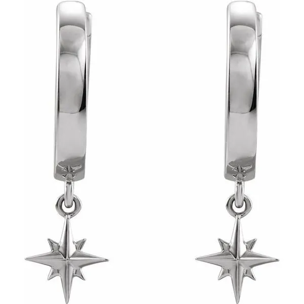 Star Hoop Earrings Image 2 James & Williams Jewelers Berwyn, IL