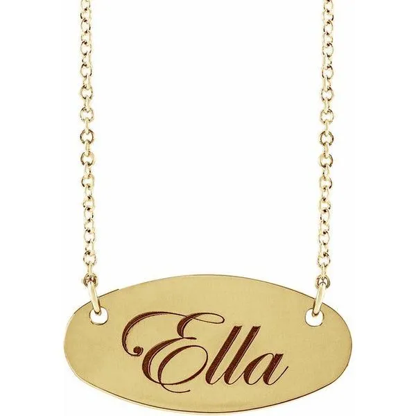 Engravable Oval Necklace Image 3 Rasmussen Jewelers Spanish Fork, UT