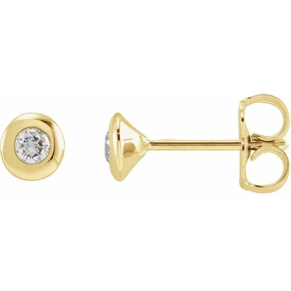 Round Bezel-Set Stud Earrings Ellsworth Jewelers Ellsworth, ME