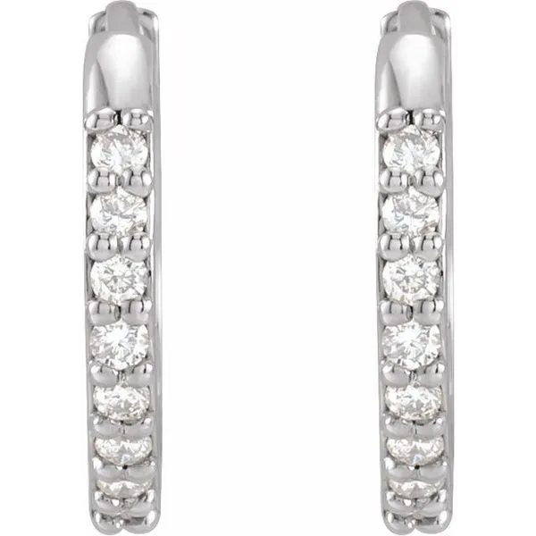 Accented Huggie Earrings Image 2 James & Williams Jewelers Berwyn, IL