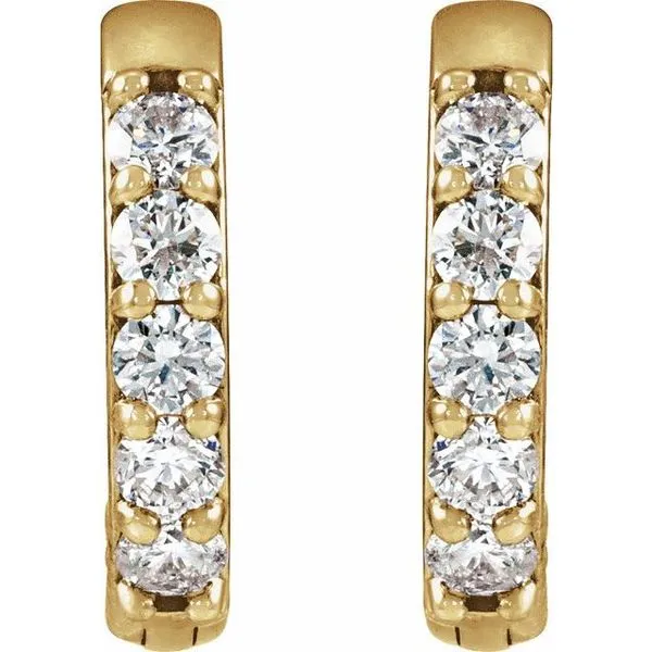 Accented Huggie Earrings Image 2 Rasmussen Jewelers Spanish Fork, UT