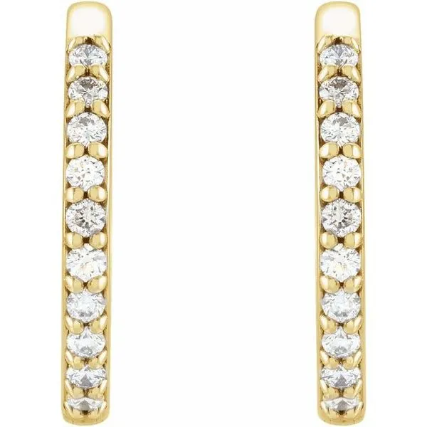 Accented Huggie Earrings Image 2 James & Williams Jewelers Berwyn, IL