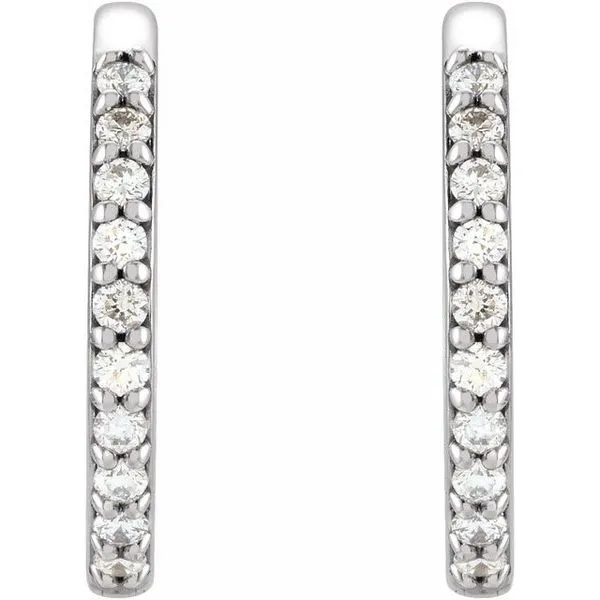 Accented Huggie Earrings Image 2 Rasmussen Jewelers Spanish Fork, UT