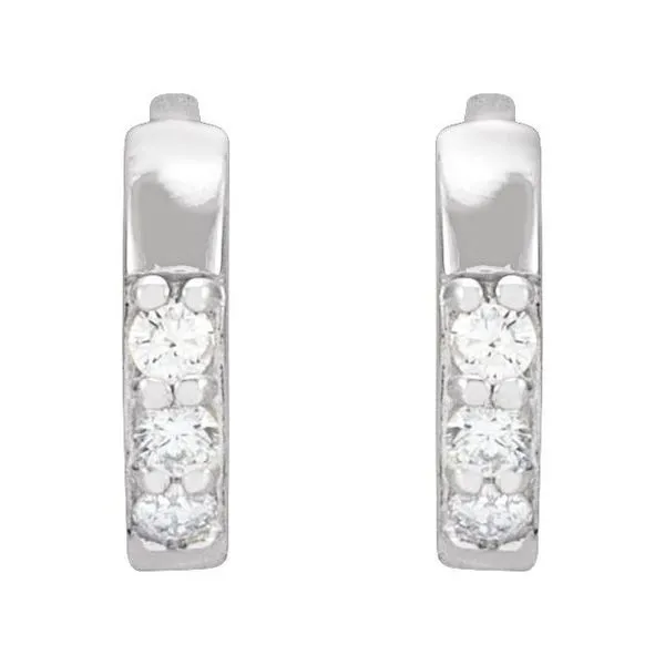 Accented Huggie Earrings Image 2 James & Williams Jewelers Berwyn, IL