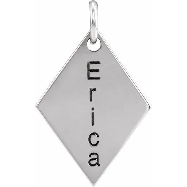 Engravable Diamond-Shaped Pendant Image 3 James & Williams Jewelers Berwyn, IL