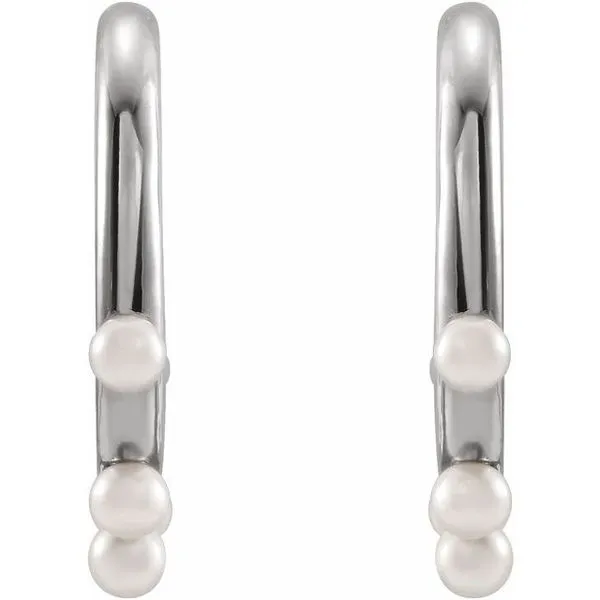 Pearl Hoop Earrings Image 2 Michael's Jewelry North Wilkesboro, NC