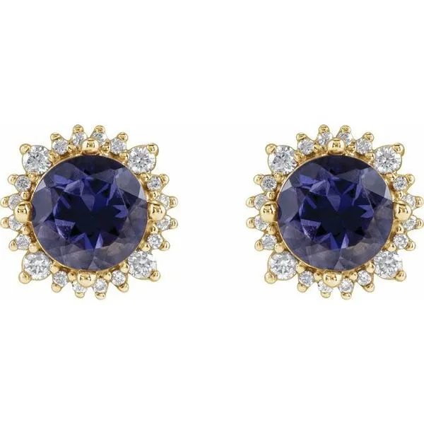 Round 4-Prong Halo-Style Earrings Image 2 Milan's Jewelry Inc Sarasota, FL