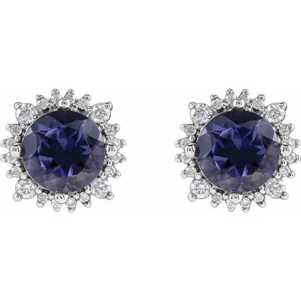 Round 4-Prong Halo-Style Earrings Image 2 Moseley Diamond Showcase Inc Lexington, SC