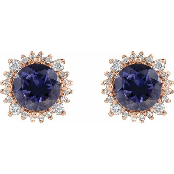 Round 4-Prong Halo-Style Earrings Image 2 Hart's Jewelers Grants Pass, OR