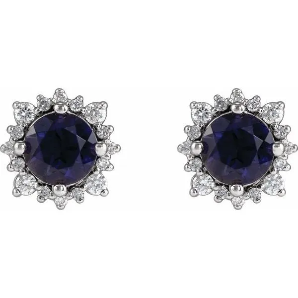 Round 4-Prong Halo-Style Earrings Image 2 Hart's Jewelers Grants Pass, OR