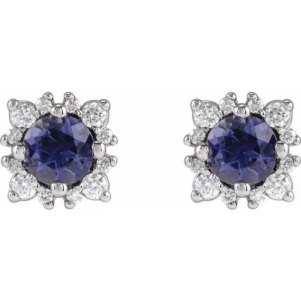 Round 4-Prong Halo-Style Earrings Image 2 Hart's Jewelers Grants Pass, OR