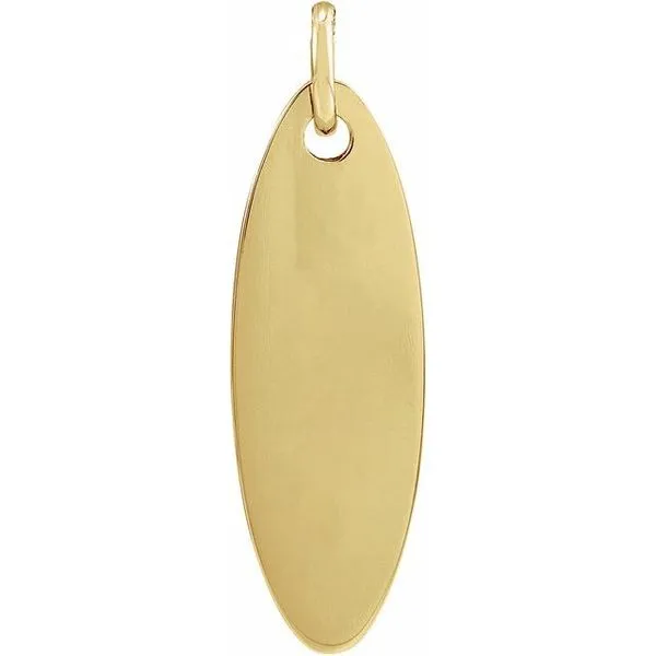 Elongated Oval Engravable Pendant James & Williams Jewelers Berwyn, IL