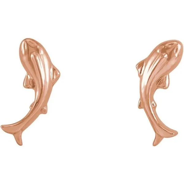 Tiny Koi Fish Earrings Image 2 James & Williams Jewelers Berwyn, IL