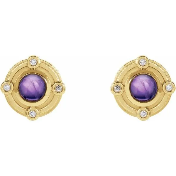 Accented Cabochon Earrings Image 2 Boyd Jewelers Wesley Chapel, FL