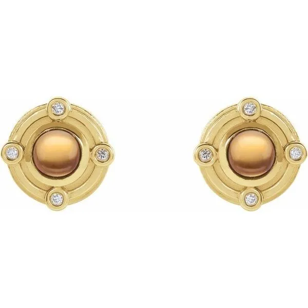 Accented Cabochon Earrings Image 2 Hart's Jewelers Grants Pass, OR