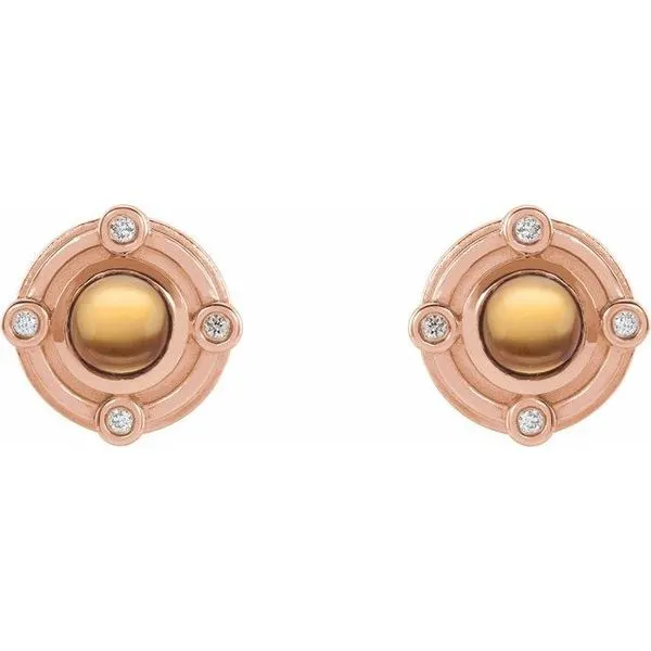 Accented Cabochon Earrings Image 2 Hart's Jewelers Grants Pass, OR