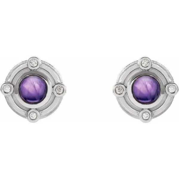 Accented Cabochon Earrings Image 2 Hart's Jewelers Grants Pass, OR