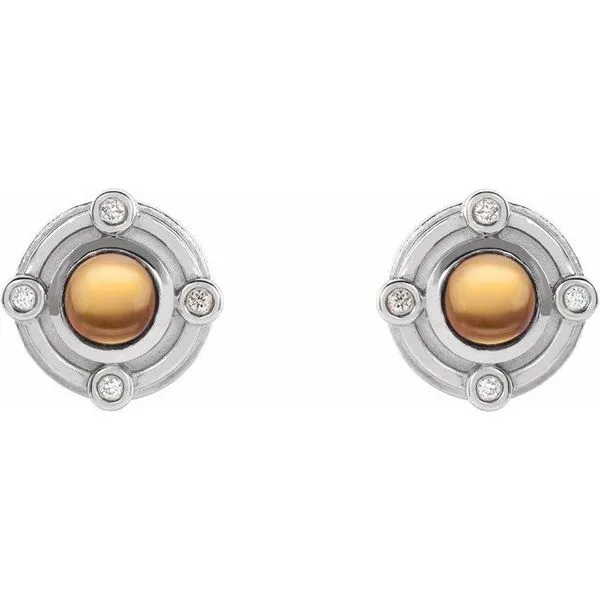 Accented Cabochon Earrings Image 2 Hart's Jewelers Grants Pass, OR