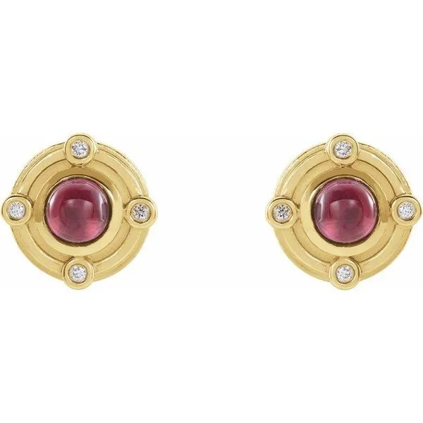 Accented Cabochon Earrings Image 2 Hart's Jewelers Grants Pass, OR