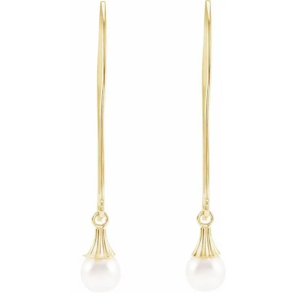 Dangle Wire Pearl Earrings Image 2 Hopman Jewelers Elkhart, IN