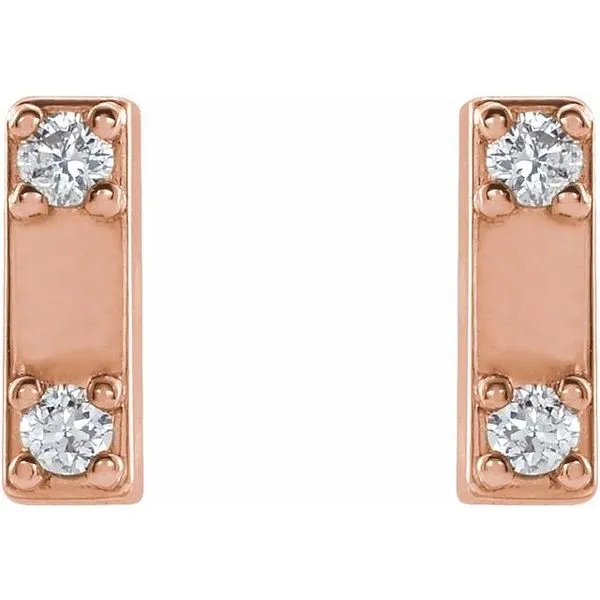 Two-Stone Bar Earrings Image 2 J. Meredith Jewelers Delafield, WI
