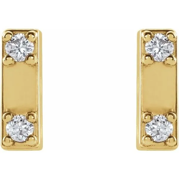Two-Stone Bar Earrings Image 2 James & Williams Jewelers Berwyn, IL