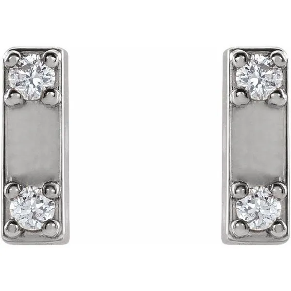 Two-Stone Bar Earrings Image 2 Long Jewelers Chesapeake, VA