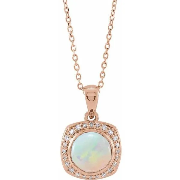 Cabochon Halo-Style Necklace James & Williams Jewelers Berwyn, IL