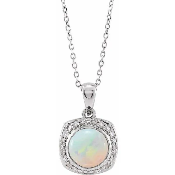 Cabochon Halo-Style Necklace Hopman Jewelers Elkhart, IN